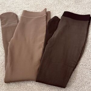 New…. Elegant Women's Tan and Brown Leggings